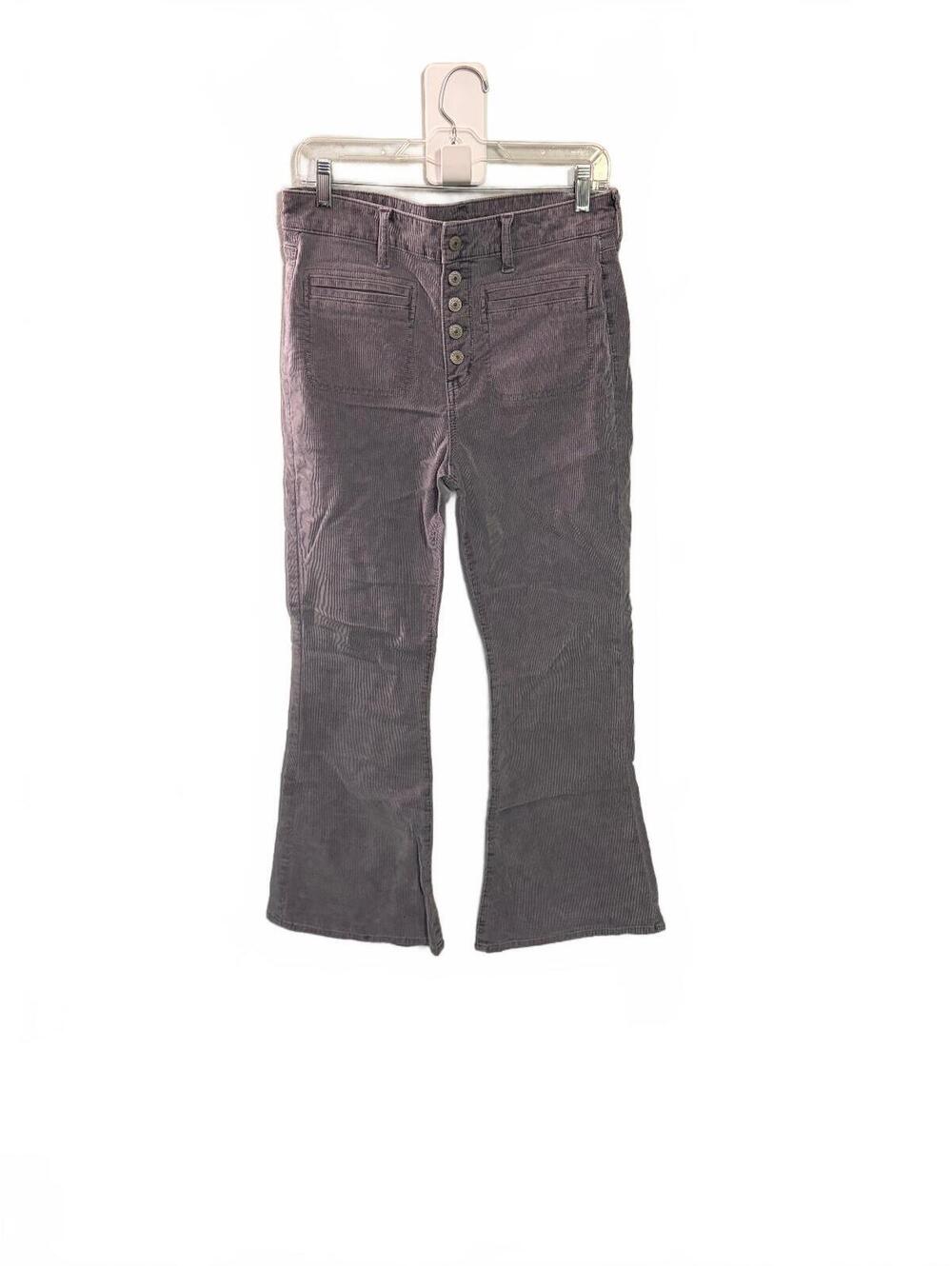 American Eagle Gray Corduroy Flared Pants with Button Fly